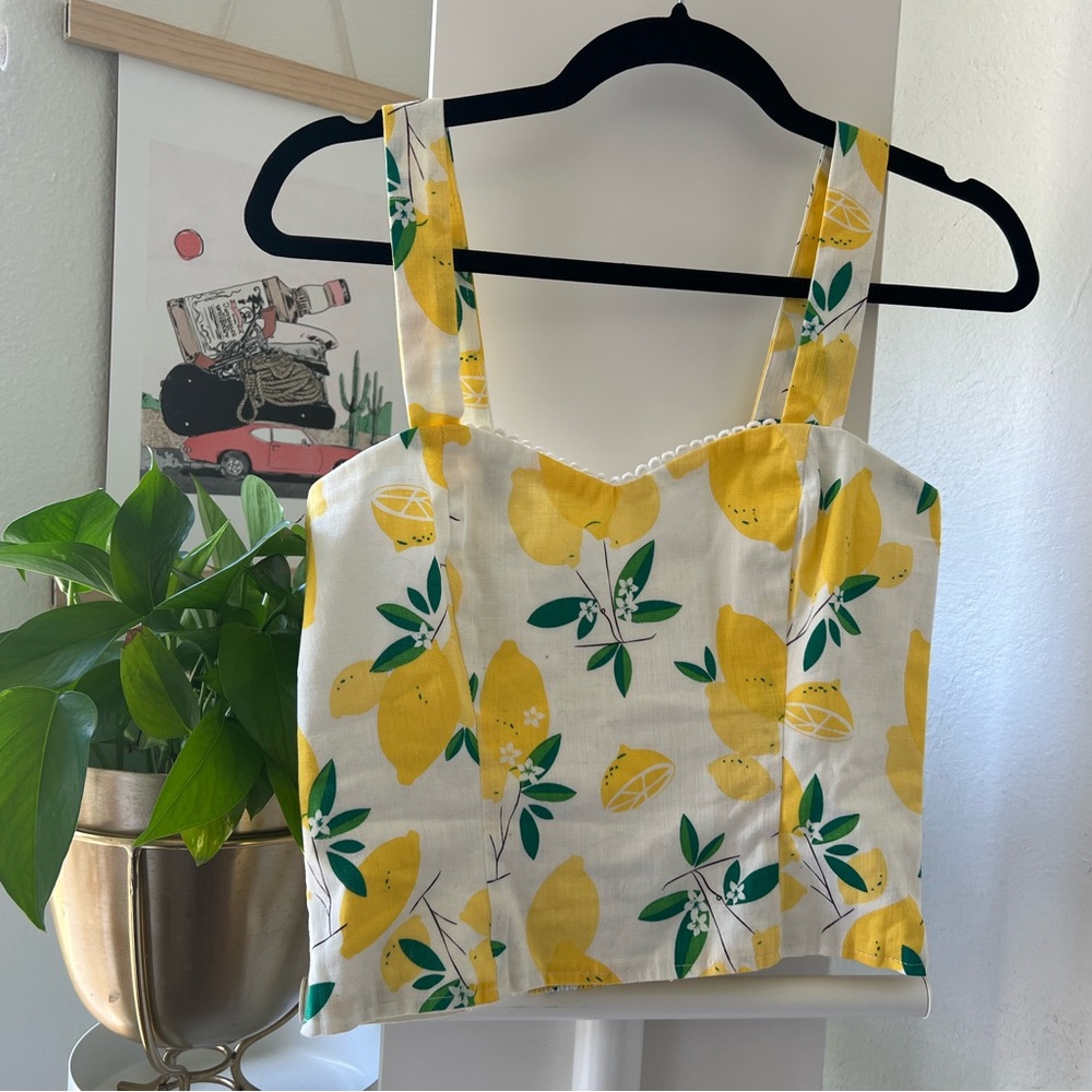 Mod Cloth Lemon Crop Top